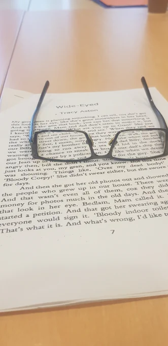 glasses on a page