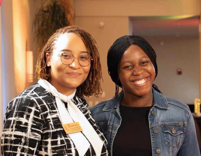 Joy Emmanuel with faculty mentor Brit Williams