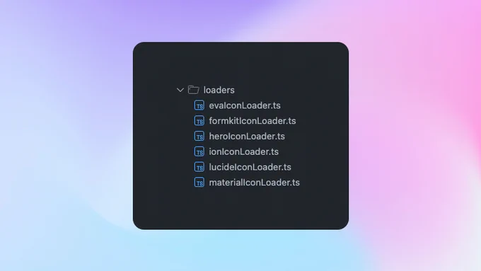 A screenshot of the icon loader files in VSCode