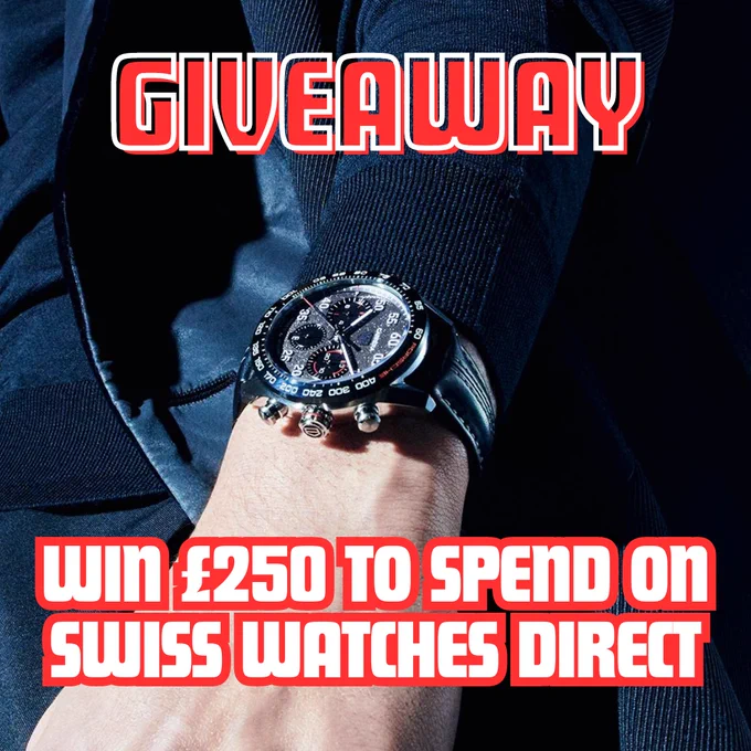 May giveaway, win £250 to spend on Swiss Watches Direct website. 