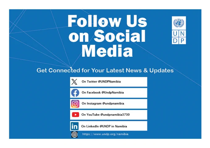 Follow us today to stay up to date on sustainable development in Namibia! 💚👇 @UNDPNamibia #UNDPNamibia #SDGs #SustainableNamibia #GreenInitiatives #EnvironmentMatters #GoodGovernance