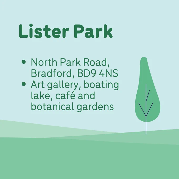 Animated nature landscape with the text “Lister Park”.