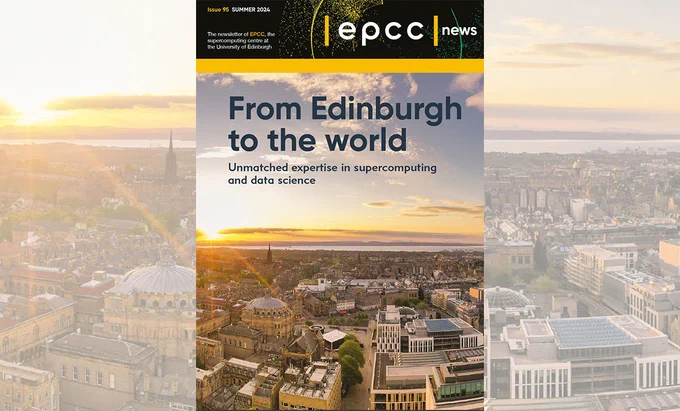 Cover of EPCC News 95 with aerial photo of central campus area
