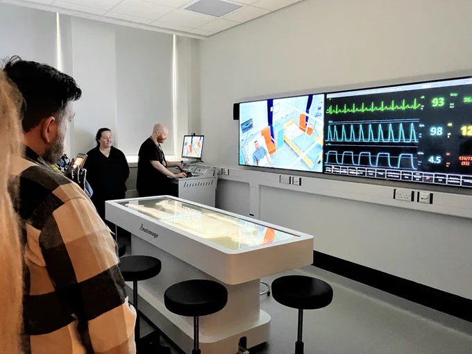 A demonstration of a interactive digital anatomy table