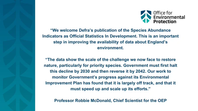 Quote from Professor Robbie McDonald, Chief Scientist for the OEP