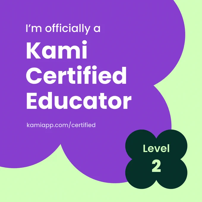 social media graphic of showing Kami Certified Educator Level 2