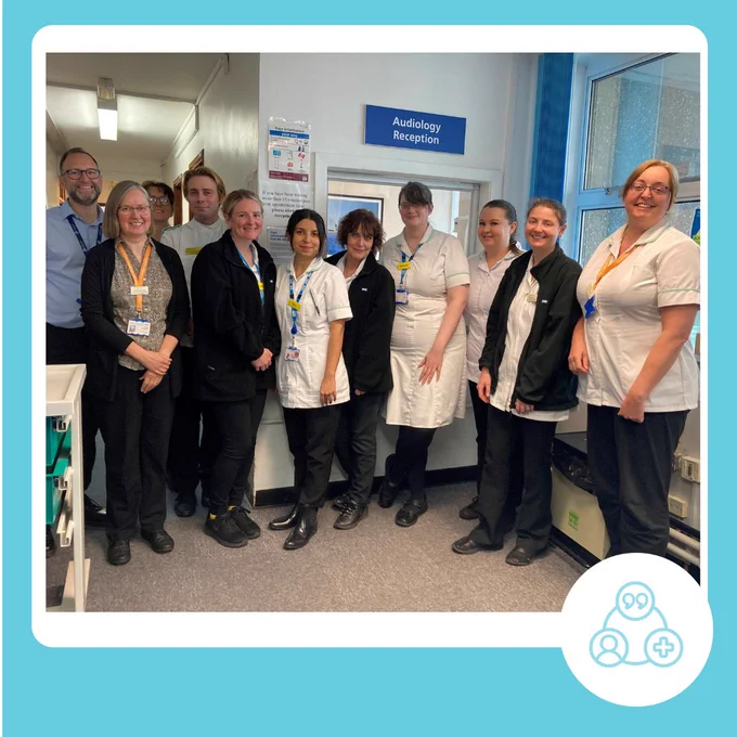 A photograph of the staff in the audiology department at Southend hospital.