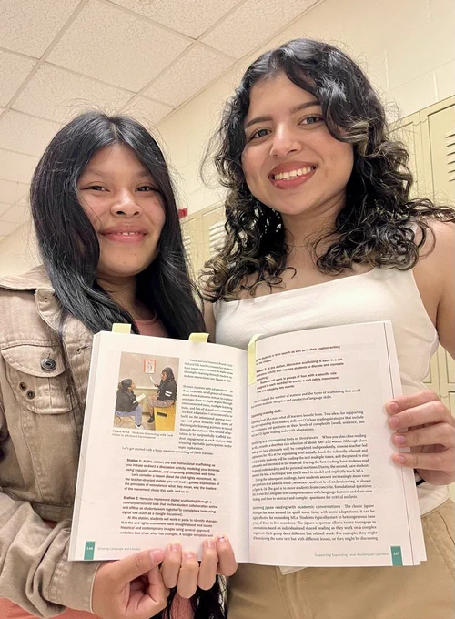 students with book