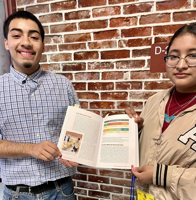 students with book