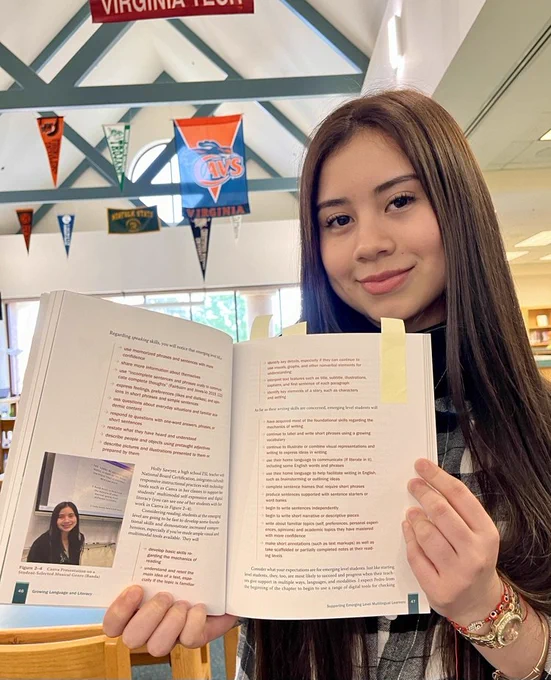 student with book