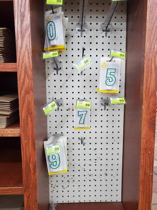 Numbers as candles: 0, 5, 7, 9
