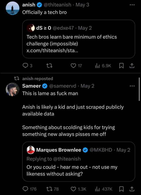 @thiteanish retweeting someone saying "amish is likely a kid" - it's clear from his bio and the fact that he's trying to get funding and other investors that that's not the case