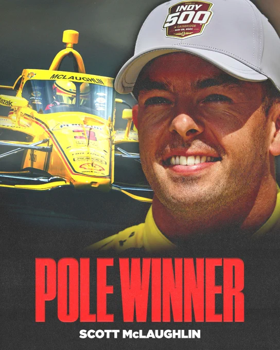 Scott McLaughlin wins the pole for the Indianapolis 500