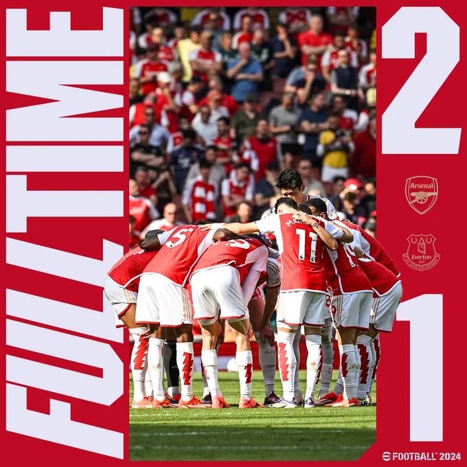 Full-Time: Arsenal 2-1 Everton