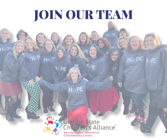 This is a unique opportunity to make a meaningful difference every day through your work.  An ideal candidate will be motivated to join a new and growing program and will support the mission to provide all victims of child abuse with a neutral environment where justice, healing, equity, and prevention are fostered through the consistent, high-quality, and sustainable collaboration with community partners.

More information about the position and how to apply is available on our website https://cac-nh.org/career-opportunities/

