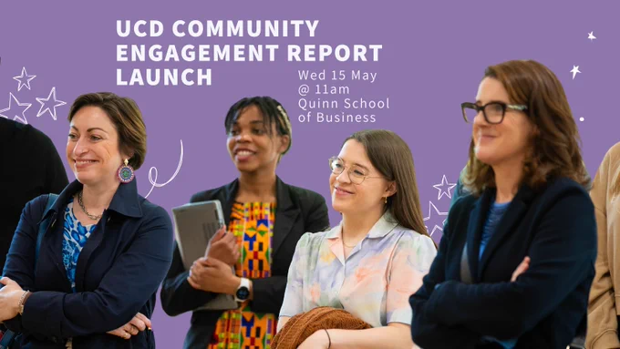 UCD staff attending the launch of the UCD Community Engagement Report in 2023. 
