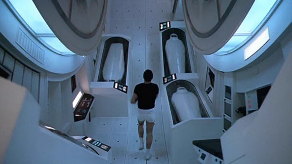 Centrifuge generating artificial gravity aboard the Discovery spacecraft in the movie 2001: A Space Odyssey, credit MGM