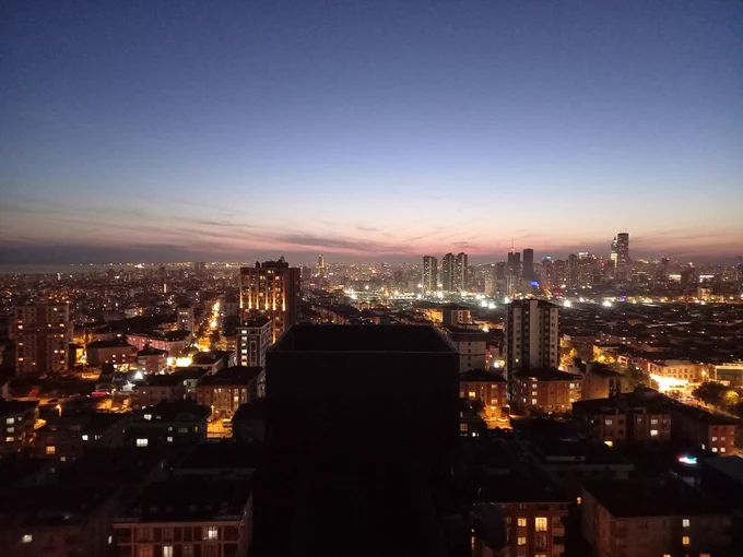 Istanbul viewed from a rooftop, during sunset