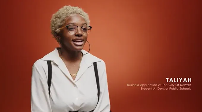 Screenshot of a female student who participated in an apprenticeship