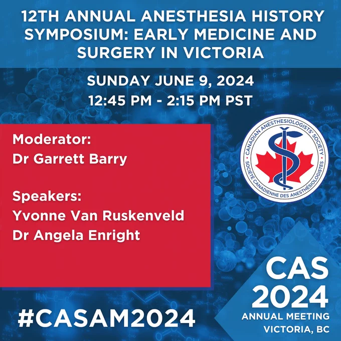 Join us at the Canadian Anesthesiologists' Society (CAS) 2024 Annual Meeting from June 7-10 in beautiful Victoria, BC! Get ready for cutting-edge research, engaging discussions, and networking opportunities with leading experts in the field of anesthesiology. Mark your calendars and register today!
Date: June 7-10, 2024. Location: Victoria, BC