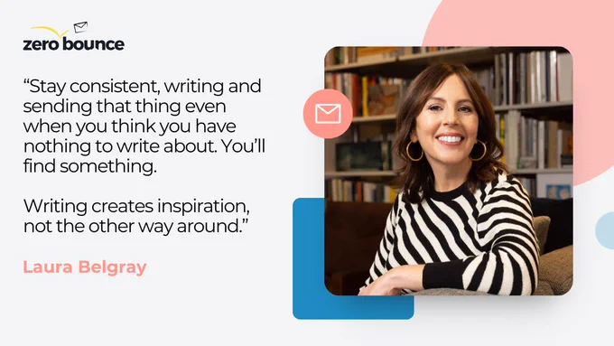 Copywriter Laura Belgray with text about how she makes money with her email list
