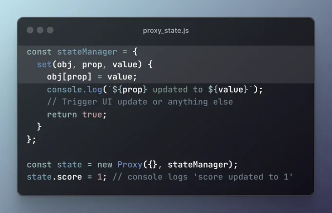 using proxy in javascript as a state manager