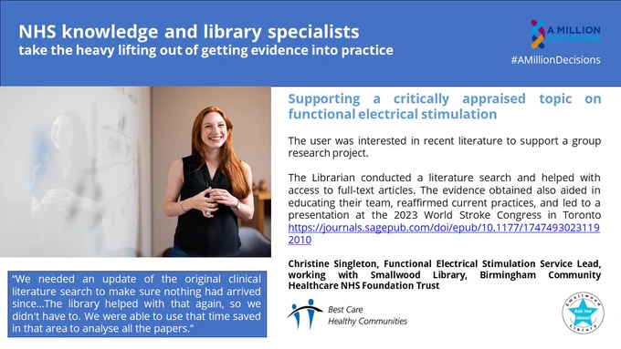 Evidence search on functional electrical stimulation for a Critically Appraised Topics Group