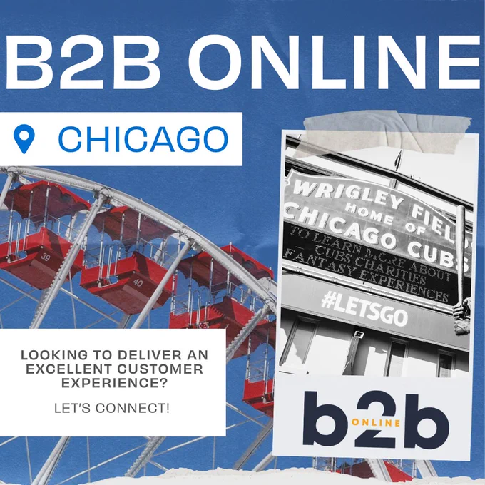 B2B Online conference with polaroid of Wrigley Field