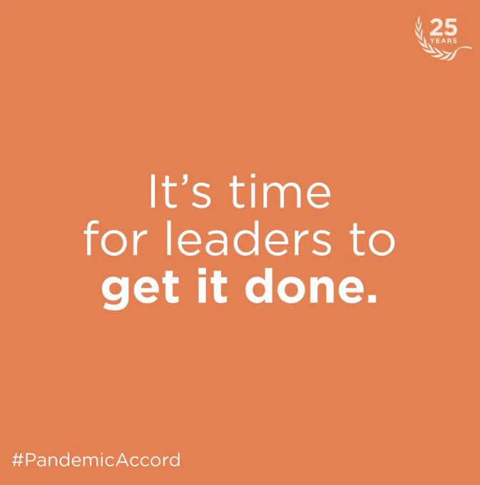 White words on an orange background. Text reads: It's time for leaders to get it done.