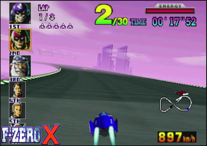 F-Zero X on the n64, in game screenshot