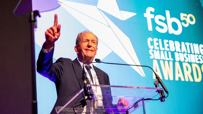 Martin McTague OBE, National Chair of FSB, providing a speech to round off the FSB Awards