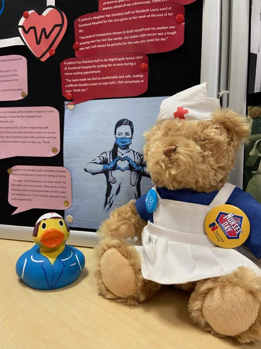 Nurses Day teddy bear and rubber duck.