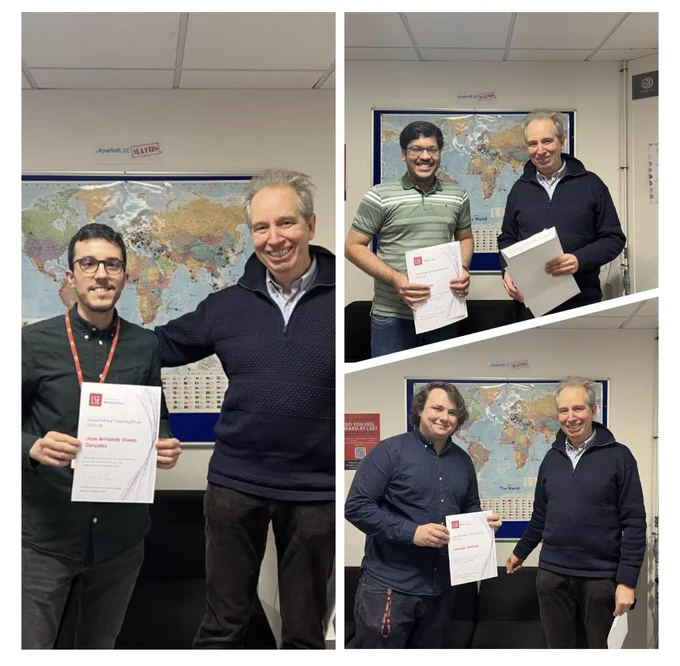 Class teachers are receiving certificates from the Head of Department, Professor Bernhard von Stengel.