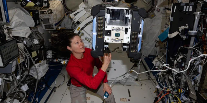 NASA astronaut Tracy Dyson onboard the International Space Station
