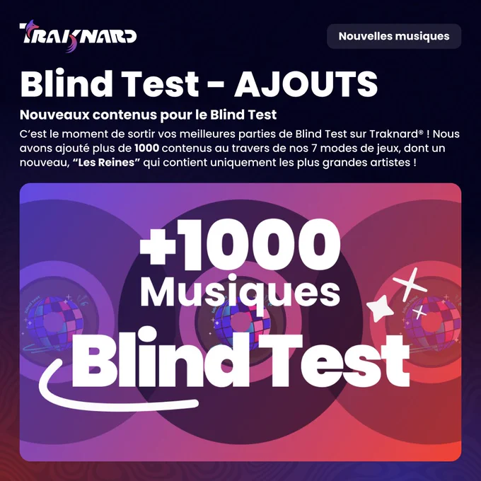  1000 musiques pour notre jeu "Blind Test"