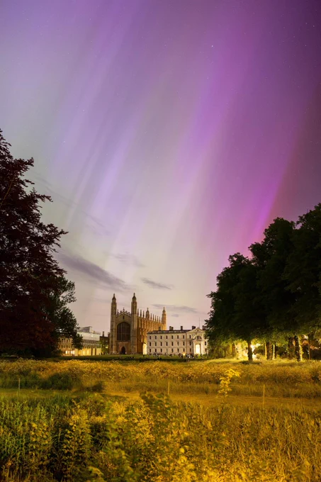 King's College Chapel under the Northern Lights