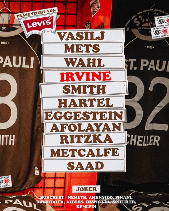 Startelf
Vasilj - Mets, Wahl, Irvine, Smith, Hartel, Eggestein, Afolayan, Ritzka, Metcalfe, Saad

Ersatzbank:
Burchert - Nemeth, Amenyido, Sinani, Boukhalfa, Albers, Dzwigala, Scheller, Kemlein