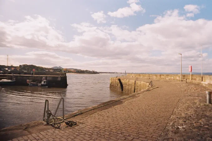 Colour photograph of Fisherrow Harbour entrance