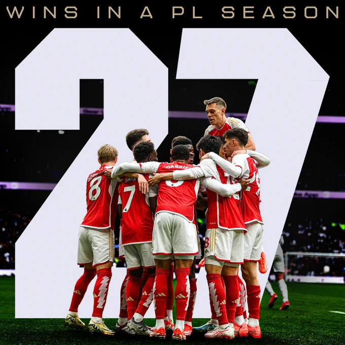 We are celebrating 27 wins in a Premier League season, our highest tally so far.