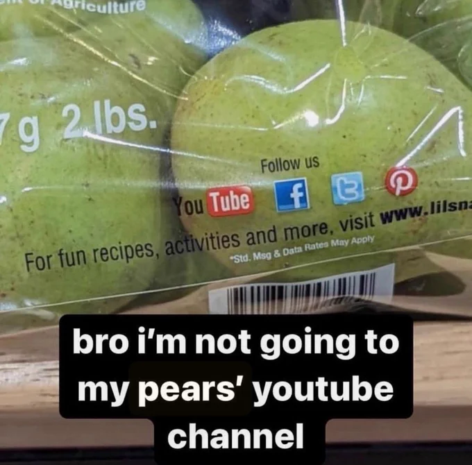 bro i’m not going to my pears’ youtube channel