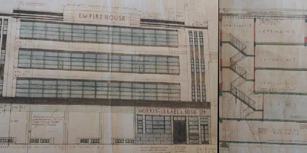 Drawing of Empire House, Whitechapel