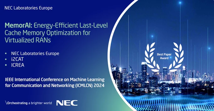 Congratulations #NECLabsEU, @i2CAT & @icreacommunity on winning #BestPaperAward at @ICMLCN 2024 for #vRAN optimization framework, #MemorAI! https://neclab.eu/research-groups/6g-networks/publications#publications-1928.  #cachememory #AI #5GN