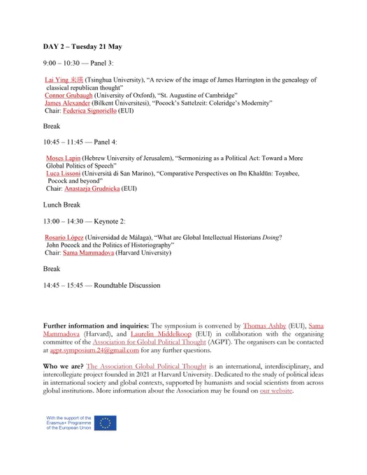 The second page of the programme.