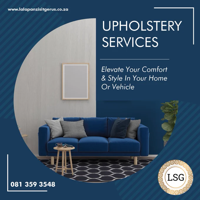 Discover a world of rejuvenation with LSG!

Revitalise your living spaces and automobile interiors with LSG's expertise in transforming the old into the new. Choose from our services, including upholstery, custom-made furniture design, comprehensive restoration, and more.

Our service includes canvases, tonneau covers, car interiors, indoor and outdoor furniture, pool table recoveries, patio cushions, bean bags, and car covers.

Infuse a fresh personality into your furniture with LSG, located in Nelspruit. We can deliver to Nelspruit and White River, Malelane, Marloth Park, Komatipoort, Sabie, Lydenburg, Hazyview, Hoedspruit, Bethal, Secunda, Ermelo and Piet Retief.

📞 Call us at 081 359 3548
📧 Email: info@lalapanzisitgerus.co.za
🌐 Visit our website: www.lalapanzisitgerus.co.za

#FurnitureRevival #InteriorTransformation #LSGRestoration #NewAndFresh #CustomDesigns #HomeDecorRevamp #CarInteriors #FurnitureMakeover #RenewWithLSG #PersonalizedLiving #RevitalizeSpaces #RestorationExperts