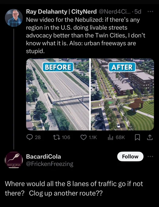 Someone wondering “where all the traffic will go”