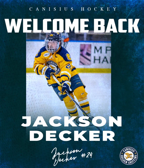Canisius hockey 

Welcome Back

Jackson Decker 

Jackson Decker #24