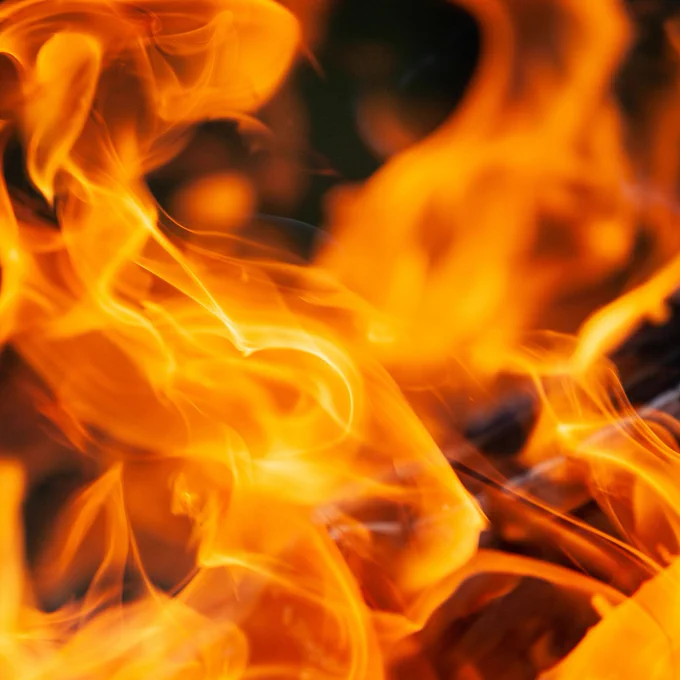 burning wood