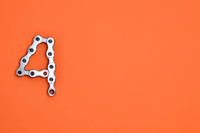 Illustration of Gray Metal Chain in 4 Digit Form