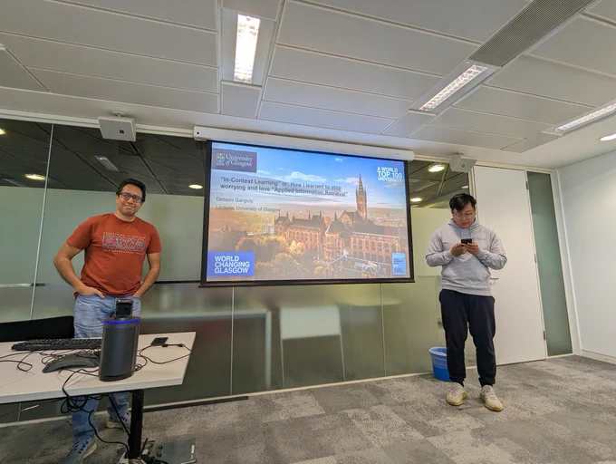 Zixuan Yi introducing Debasis Ganguly