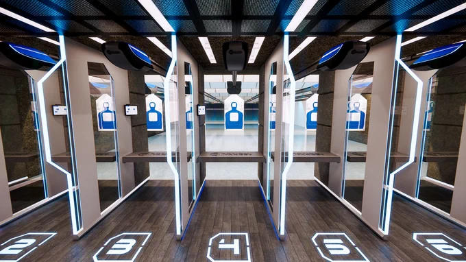 Front view of custom shooting range
